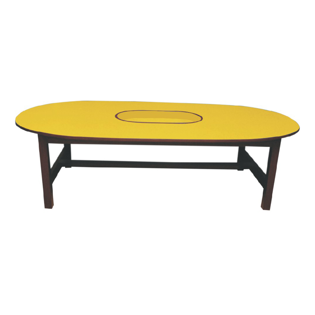 Oval Table with Stationery Oval (Yellow)