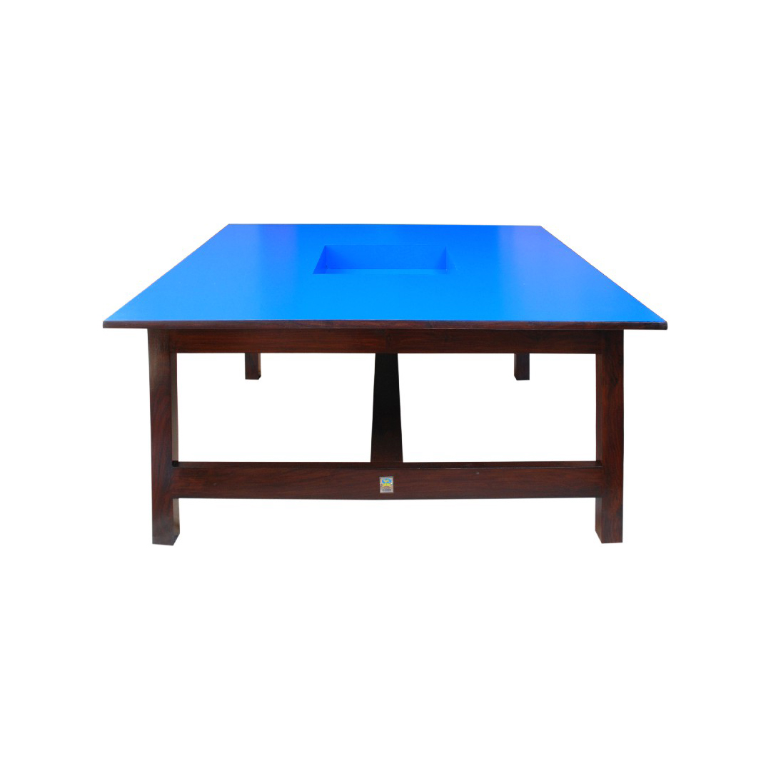 Square Table with Stationery Square (Blue)